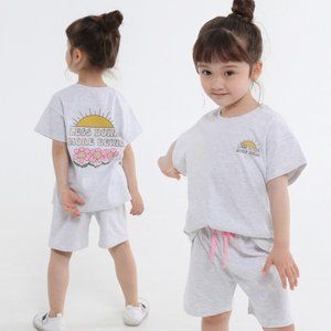 Kids clothes/Children top and bottom 2 Piece set [Less Doing More Being]